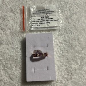 RBP Bomb Party Ultimate Sparkle Dark Amethyst Cubic Zirconia Rose GP Ring